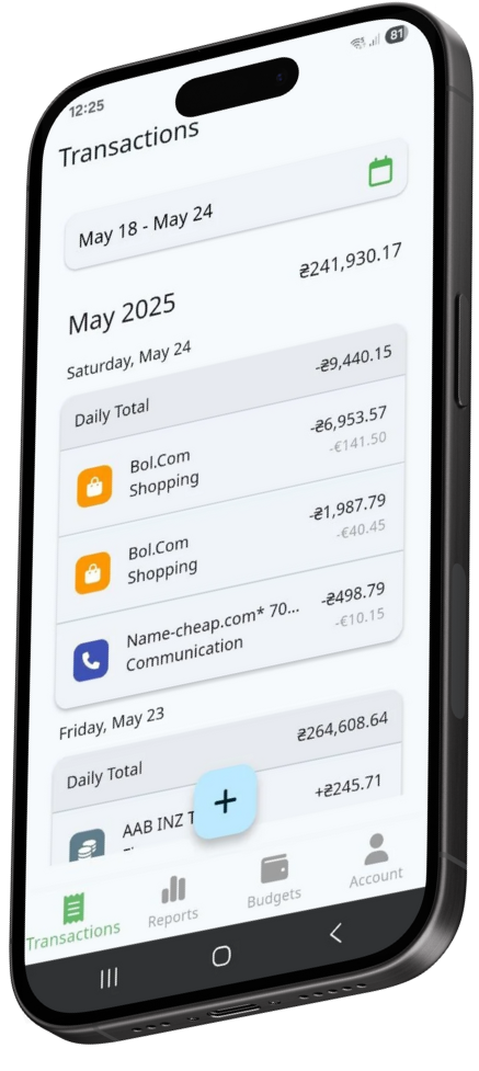 Winst Budget Tracker App Screenshot